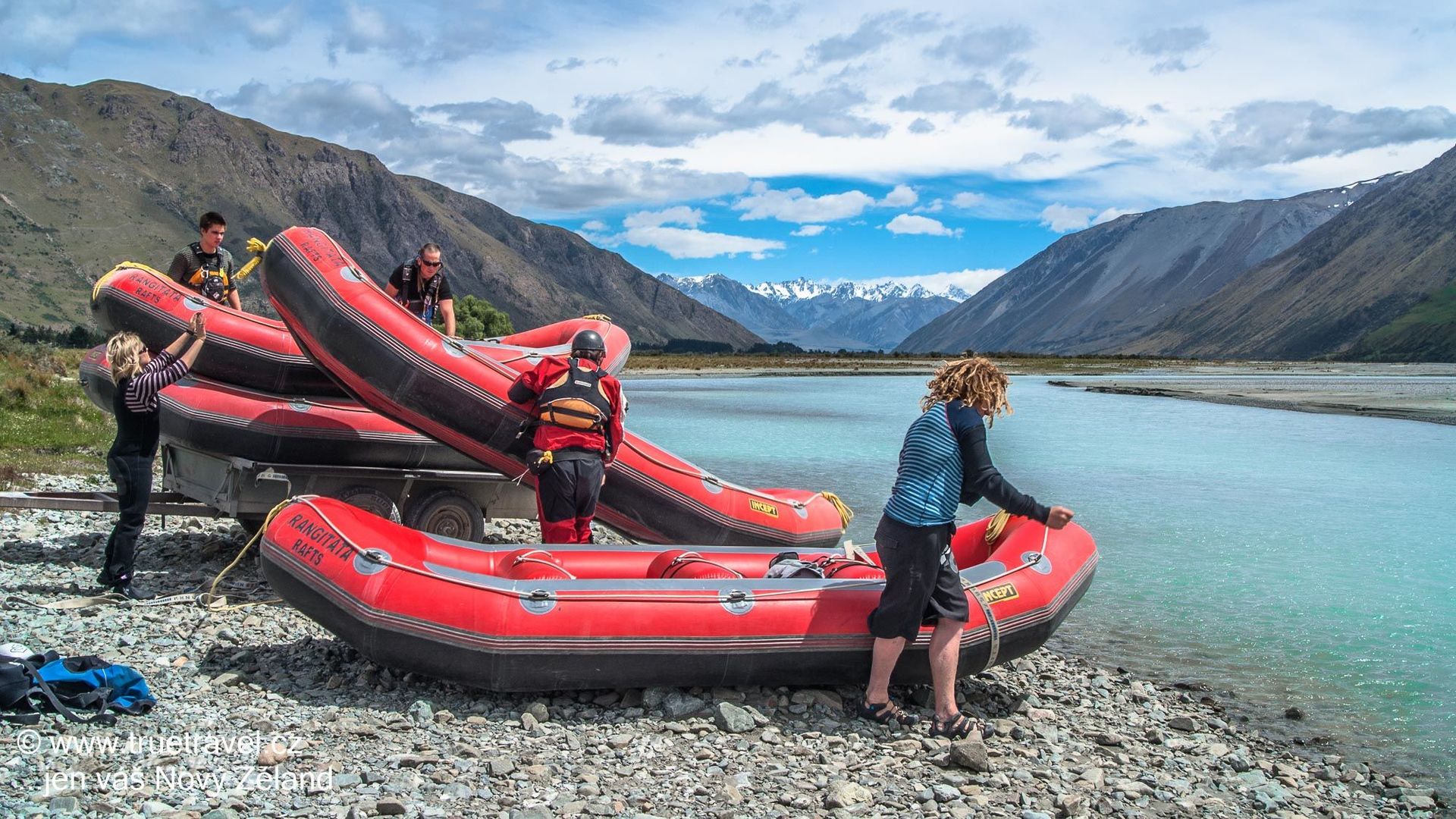 Rafting na řece Rangitata a Jižní Alpy, Nový Zéland